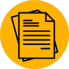 Document management icon representing digital signatures and paperwork generation